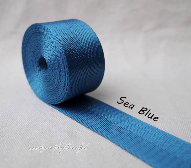 5 Meter 1, 5 Zoll/38mm Breite Meer Blau Nylon Gurtband Bunt Schlüsselanhänger Tasche Gurt Geldbörse Gürtel Griff von lacecrafted