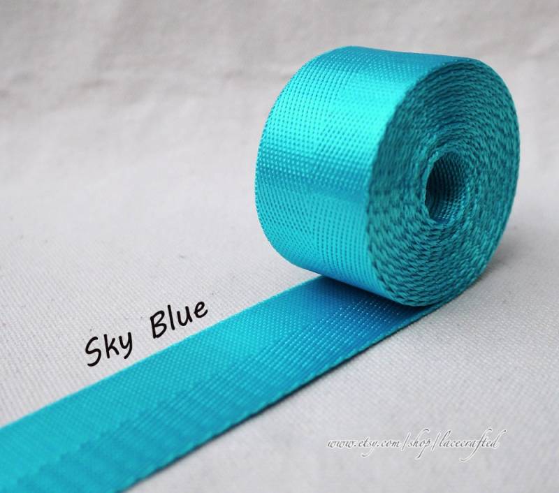 5 Meter 1 Zoll/25mm Breite Himmel Blau Nylon Gurtband Bunt Schlüsselanhänger Riemen Geldbeutel Gurt Gürtel Griff von lacecrafted