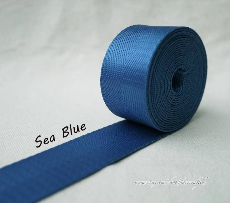 5 Meter 1 Zoll/25mm Breite Meer Blau Nylon Gurtband Bunt Schlüsselanhänger Tasche Gurt Geldbörse Gürtel Griff von lacecrafted