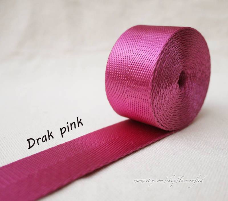 5Meter 1, 5 Zoll/38mm Breite Dunkelrosa Nylon Gurtband Bunt Schlüsselanhänger Gürtelgriff von lacecrafted