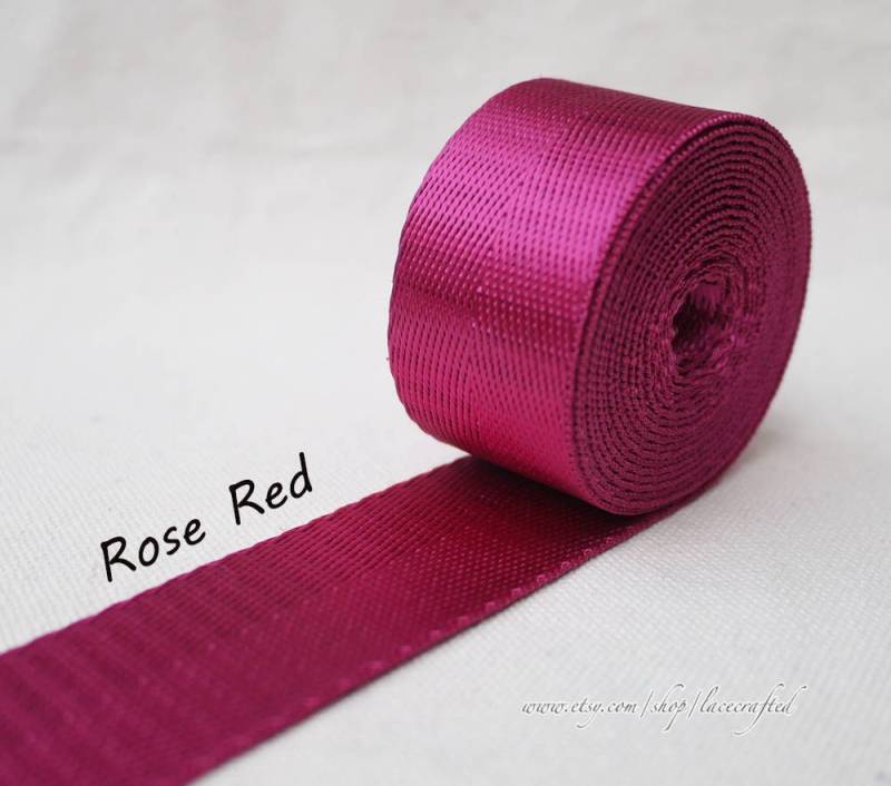 5Meter 1, 5 Zoll/38mm Breite Rose Rot Nylon Gurtband Bunt Schlüsselanhänger Gurt Band Geldbörse Riemen Gürtel Griff von lacecrafted