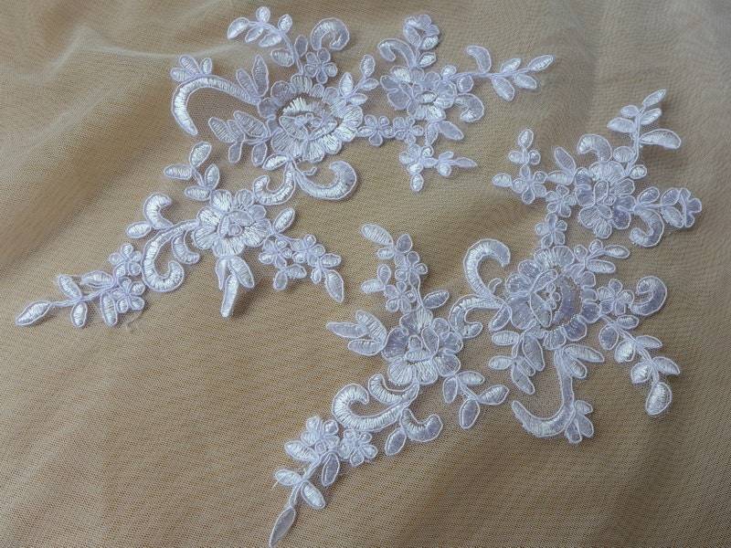 Alencon Spitze in Weiß Mit Blumenmuster Für Diy Hochzeit, Schleier, Kopfschmuck von lacelindsay