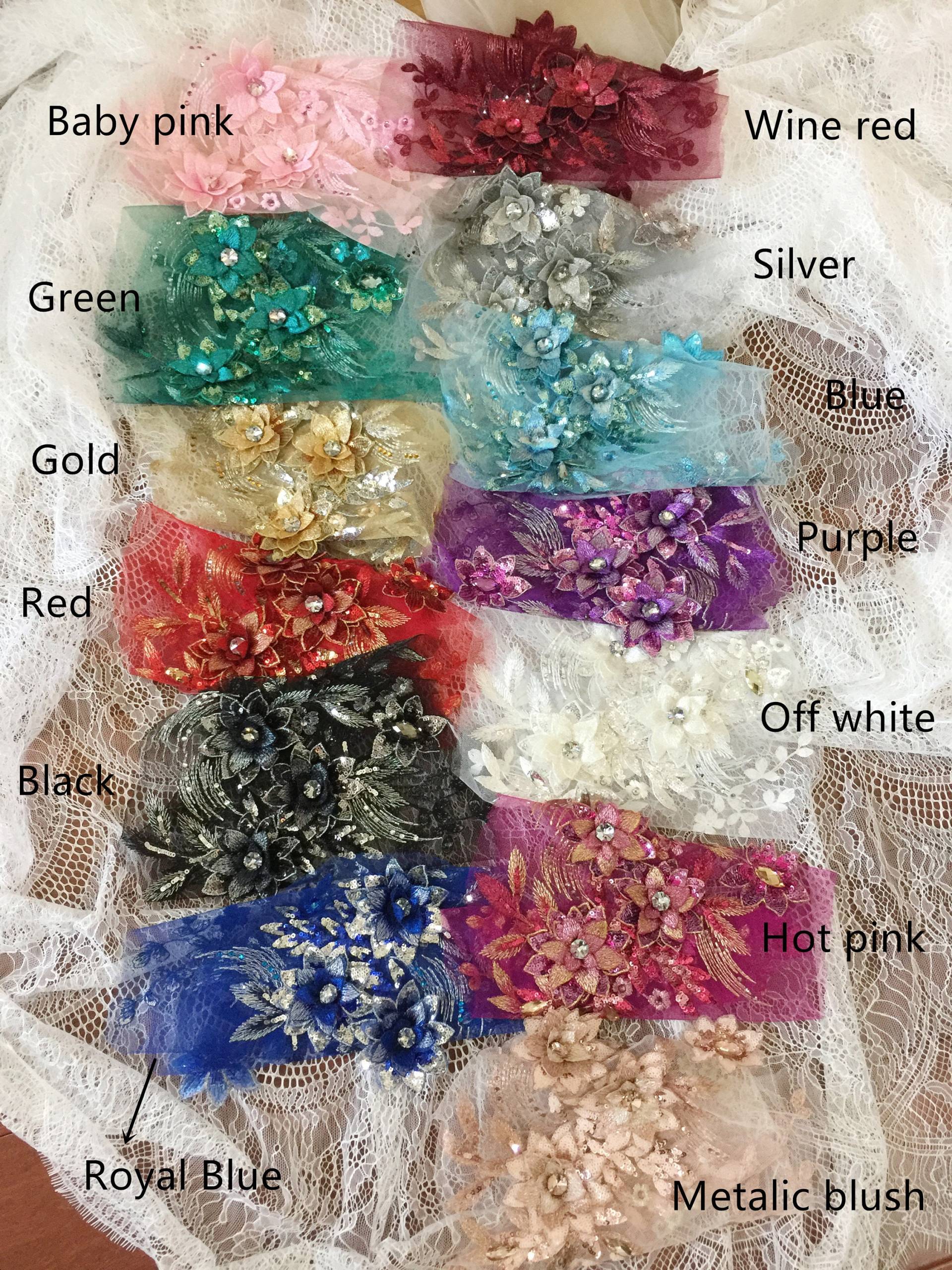 13 Farben Zarte 3D Strass Perlen Blumen-Spitze-Applikation in Metlic Blush, 3D-Blumen-Spitze-Gewebe Hochzeitskleid Bühnenkleidung Abend 13 Farben Zarte 3D Strass Perlen Blumen-Spitze-Applikation in Metlic Blush, 3D-Blumen-Spitze-Gewebe Hochzeitskleid Bühnenkleidung Abend von lacetime