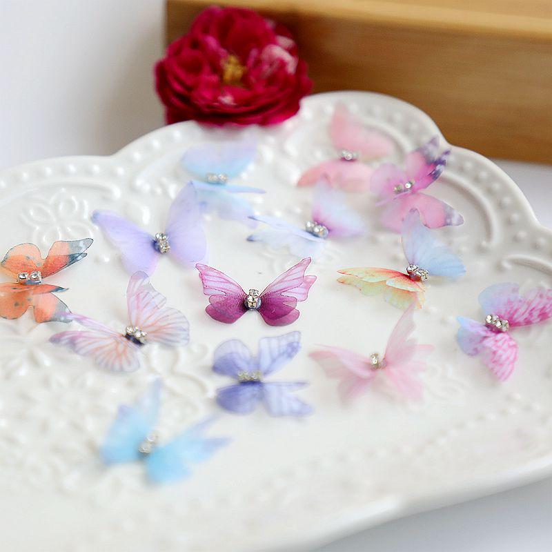 20stk 3 cm 1, 18 "Breite Farbverlauf Schmetterling Diy Handgefertigt Kopfbedeckung Accessoires Kleid Rock Spitze Applikationen Patches von lacetrimwholesalers