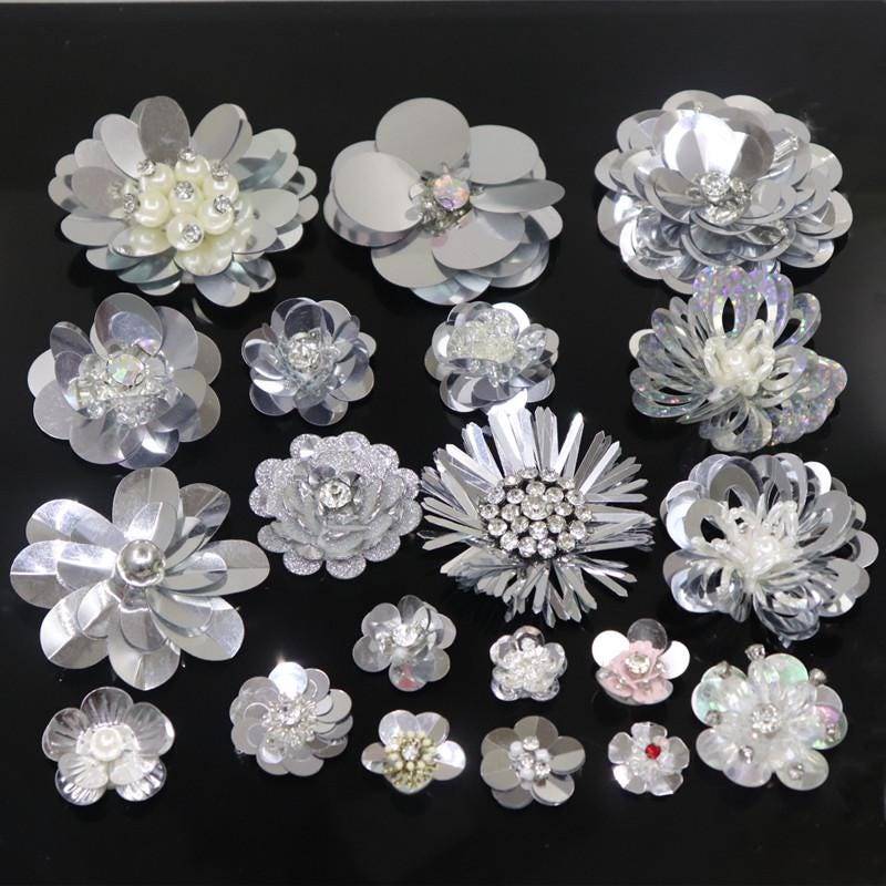 5-15 Stück Silber Blume Strasssteine Pailletten Perle Diy Kleidung Rock Shirt Kleid Tasche Schuhe Dekoration Patch Applikationen Accessoires 5-15 Stück Silber Blume Strasssteine Pailletten Perle Diy Kleidung Rock Shirt Kleid Tasche Schuhe Dekoration Patch Applikationen Accessoires von lacetrimwholesalers