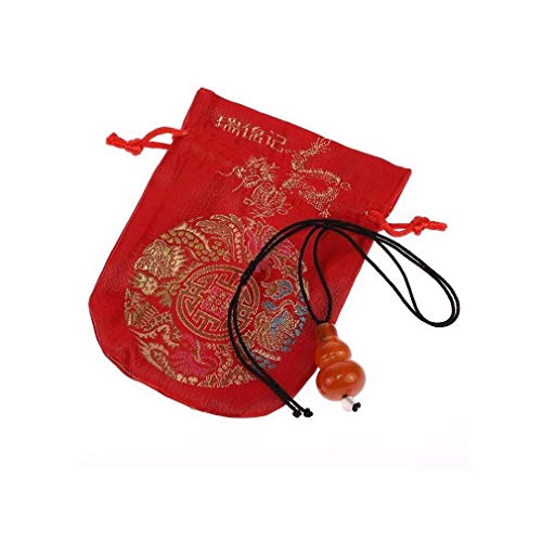 Lachineuse – Feng Shui WU Lou Kürbis-Halskette – aus orangefarbenem Achat – asiatischer Glücksbringer – chinesisches Juwel – Lieferung mit Satinbeutel – asiatische Geschenkidee von lachineuse