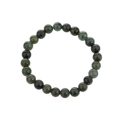 lachineuse – Armband aus echtem Jade – innerer Frieden und Harmonie – 24 Perlen – Einheitsgröße – elastischer Schmuck – grüne Farbe – Geschenkidee zum Geburtstag, zu Weihnachten von lachineuse