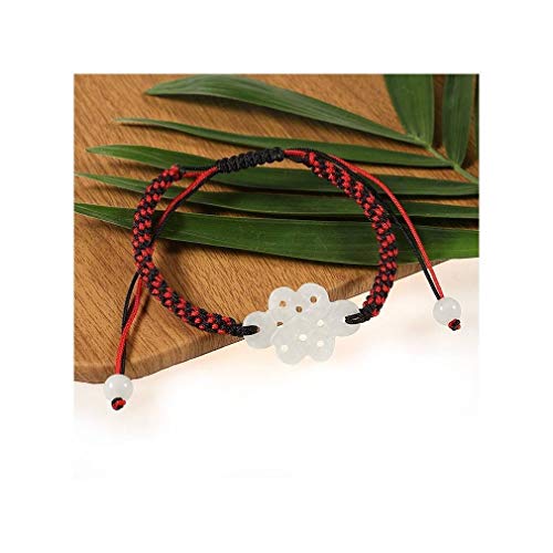 lachineuse – Jadearmband – Unendlichkeitsknoten – Eleganz in Rot und Schwarz – Verstellbarer Charm-Schmuck – Gratis Satinbeutel – Geschenkidee zu Weihnachten oder zum Geburtstag … von lachineuse