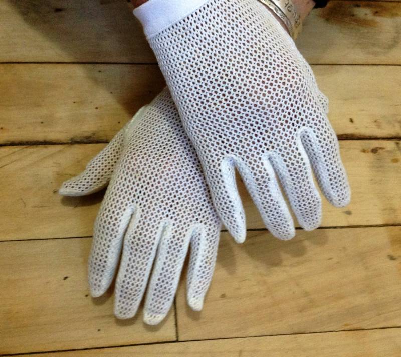 French 1950S Frauen Vintage Hochzeit Formal Sommer Mesh Handschuhe - Braut Weiß Neu Aus Frankreich Xs 6 von ladouchka