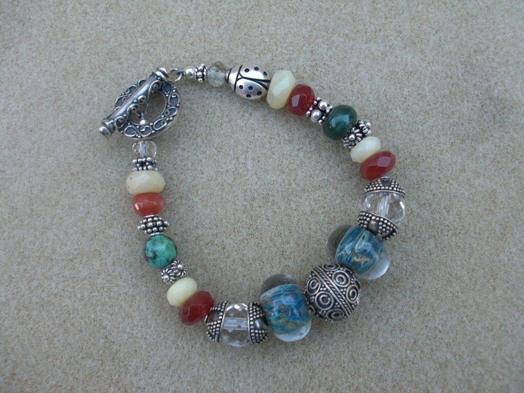 Lampwork & Bali Silber Perlenarmband Lampwork & Bali Silber Perlenarmband von ladybugcreationsjj