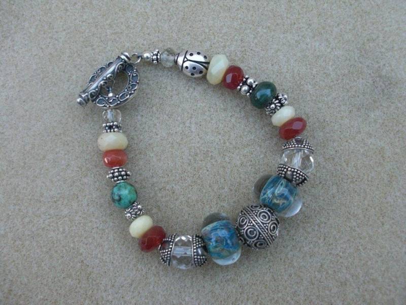 Lampwork & Bali Silber Perlenarmband Lampwork & Bali Silber Perlenarmband von ladybugcreationsjj