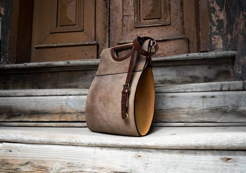 Braune Lederhandtasche Einzigartige Geldbörse von ladybuq