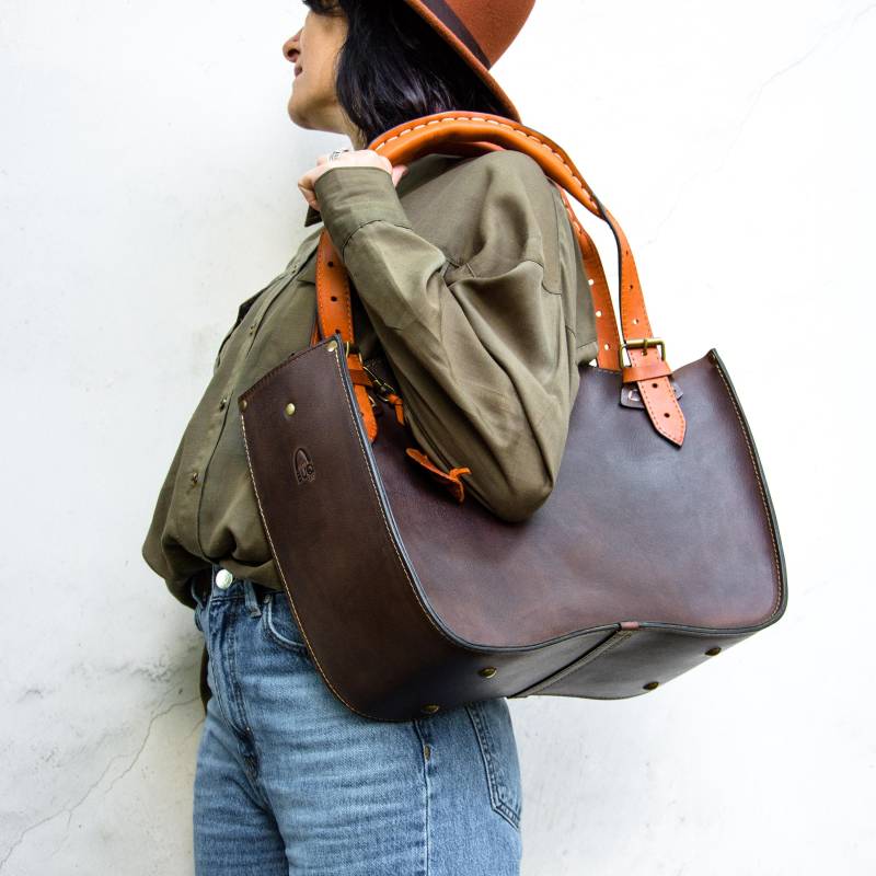 Braune Leder Tragetasche Mit Clutch Handmade Zippered Hobo von ladybuq