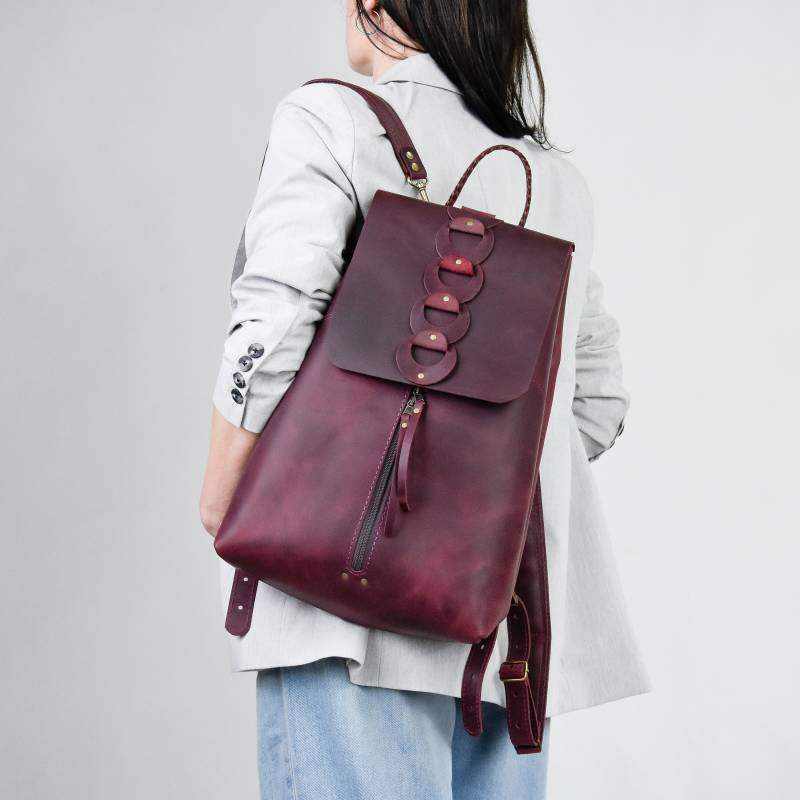 Handgemachte Leder Rucksack Lila Rucksack Tragetasche von ladybuq