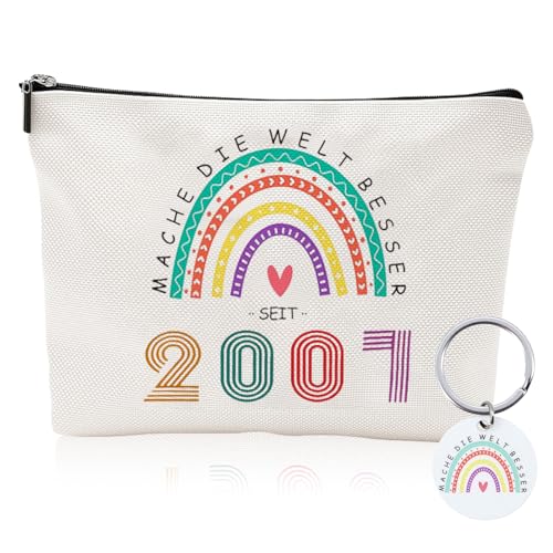 lafo 18. Geburtstag Mädchen Geschenk, Makeup Tasche + Schlüsselanhänger, Geschenke zum 18 Geburtstag Mädchen, 18 Geburtstag Mädchen, wasserdichte Personalisierte Kosmetiktasche für Teenager (2007) von lafo