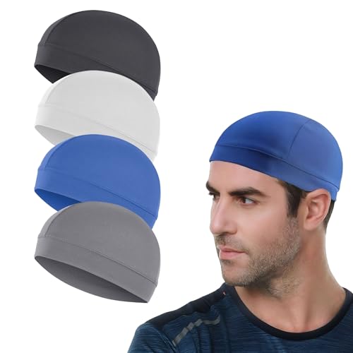 lafo 4-in-1 Näh- & Sport-Set, Fahrradmütze Unter Helm Sommer Helmmütze Sommer mit Atmungsaktiv - Skull Cap Schweißableitende Untermütze für Herren Damen, Dünne Radmütze für Radfahren Laufen Motorrad von lafo