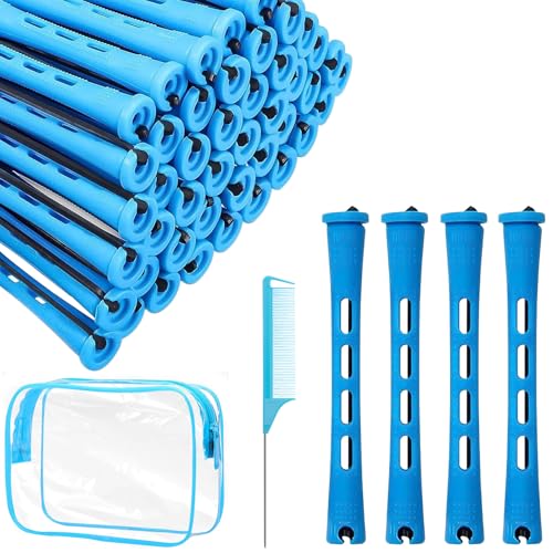lafo 60 Stück Permanent Hair Curl Kit Small Size, Hair Curlers for Perm for Women for Long Medium Short Hair, Hair Rollers Tools Pack, Contains Comb von lafo