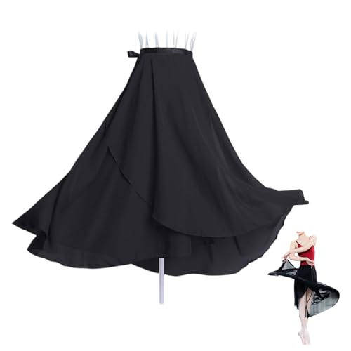 Ballett Leinen Maxirock, Chiffon Wickelrock, Double Layer Elastische Taille Tanz Rock, Lockerluftiger Ballettrock von lafomukea