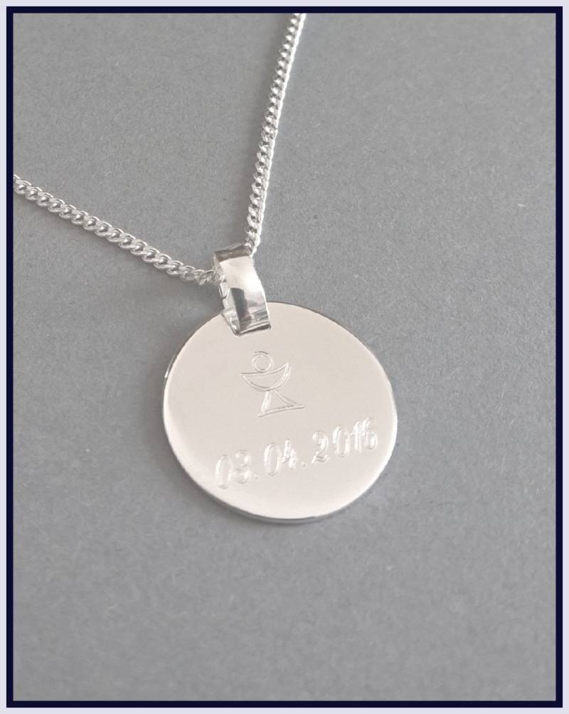 Namenskette Kinderkette Silberkette Mit Gravur 925 Silber Plättchen Geschenk Geburtstag Schuleinführung Kette Mädchen Schmuck Kommunion von lajomaDesign