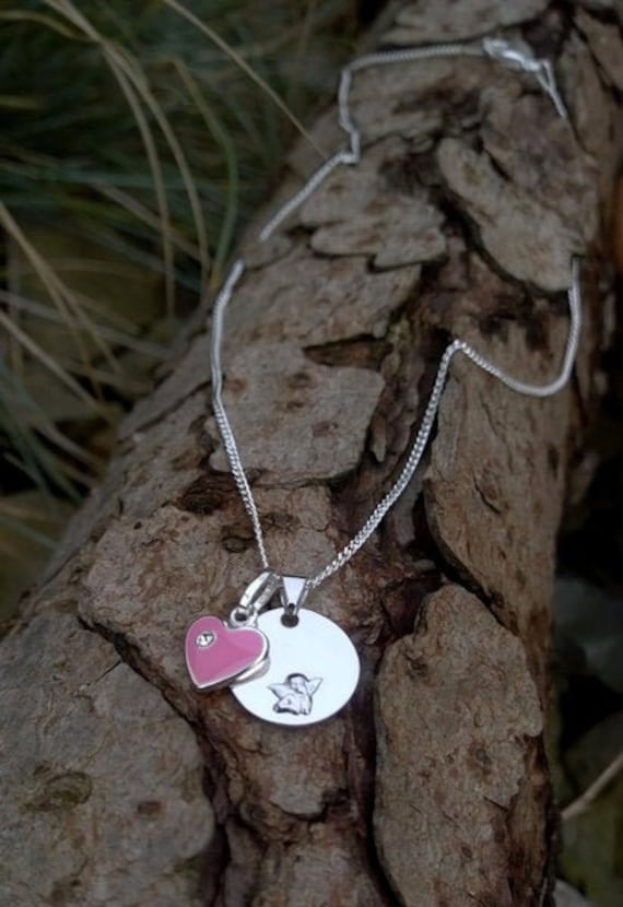 Taufkette Gravur Personalisiert Name 925 Silber Taufschmuck Namenskette Geschenk Taufe Geburt Silberkette Kinderkette Schutzengel Mädchen von lajomaDesign