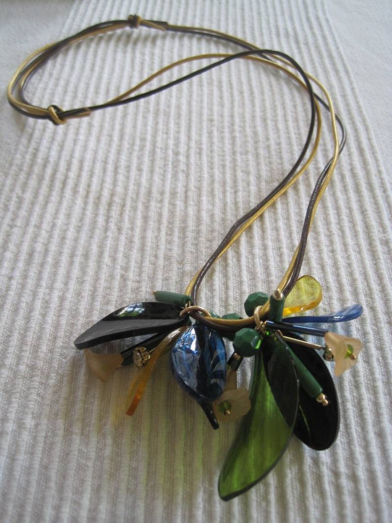 80Erjahre Kette Mit Flapperanhänger, Frankreich, Am Lederband, Halskette von lajunavintage