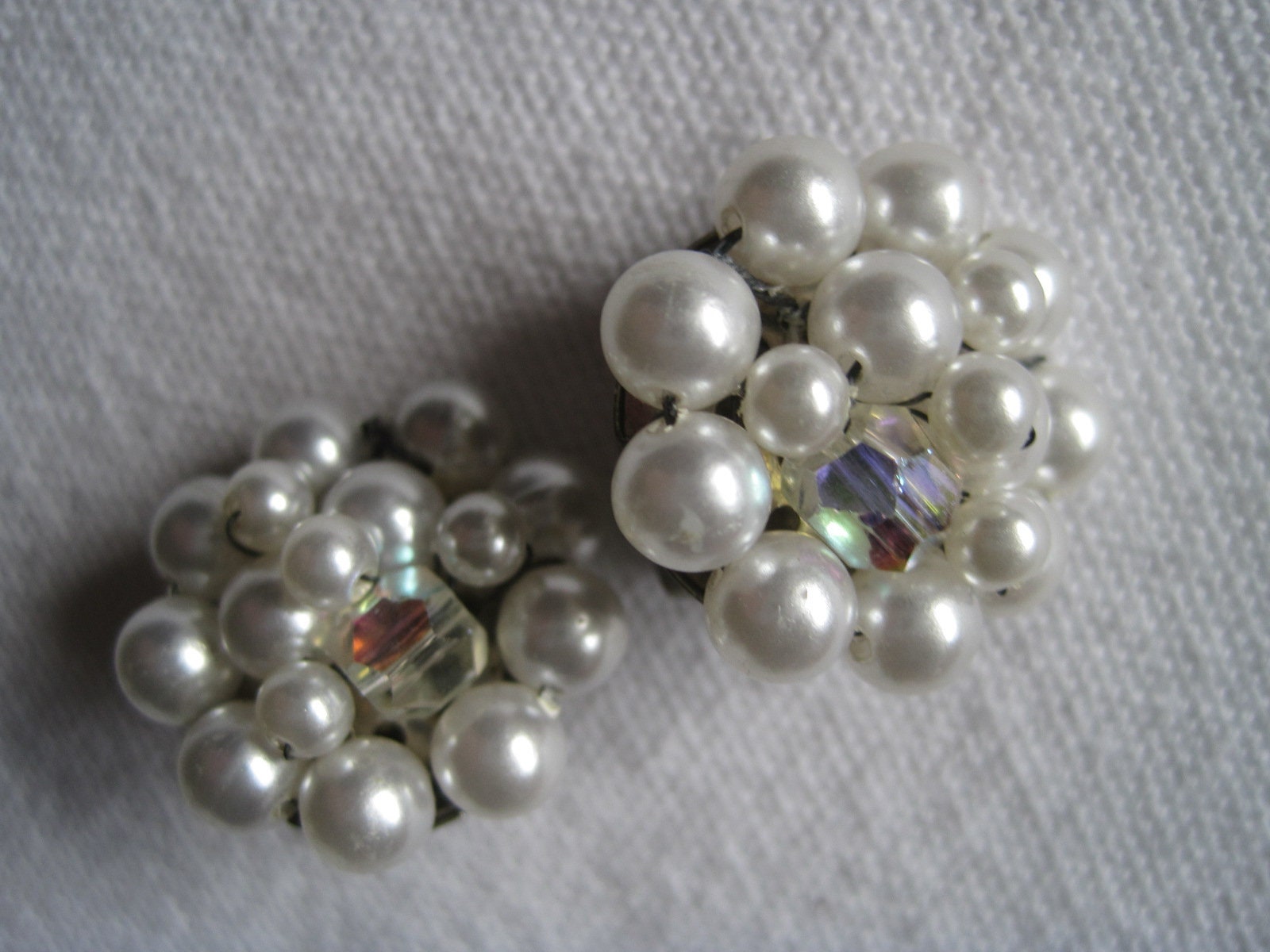 Perlen Ohrclips, 70Erjahre Usa, Klassisch von lajunavintage