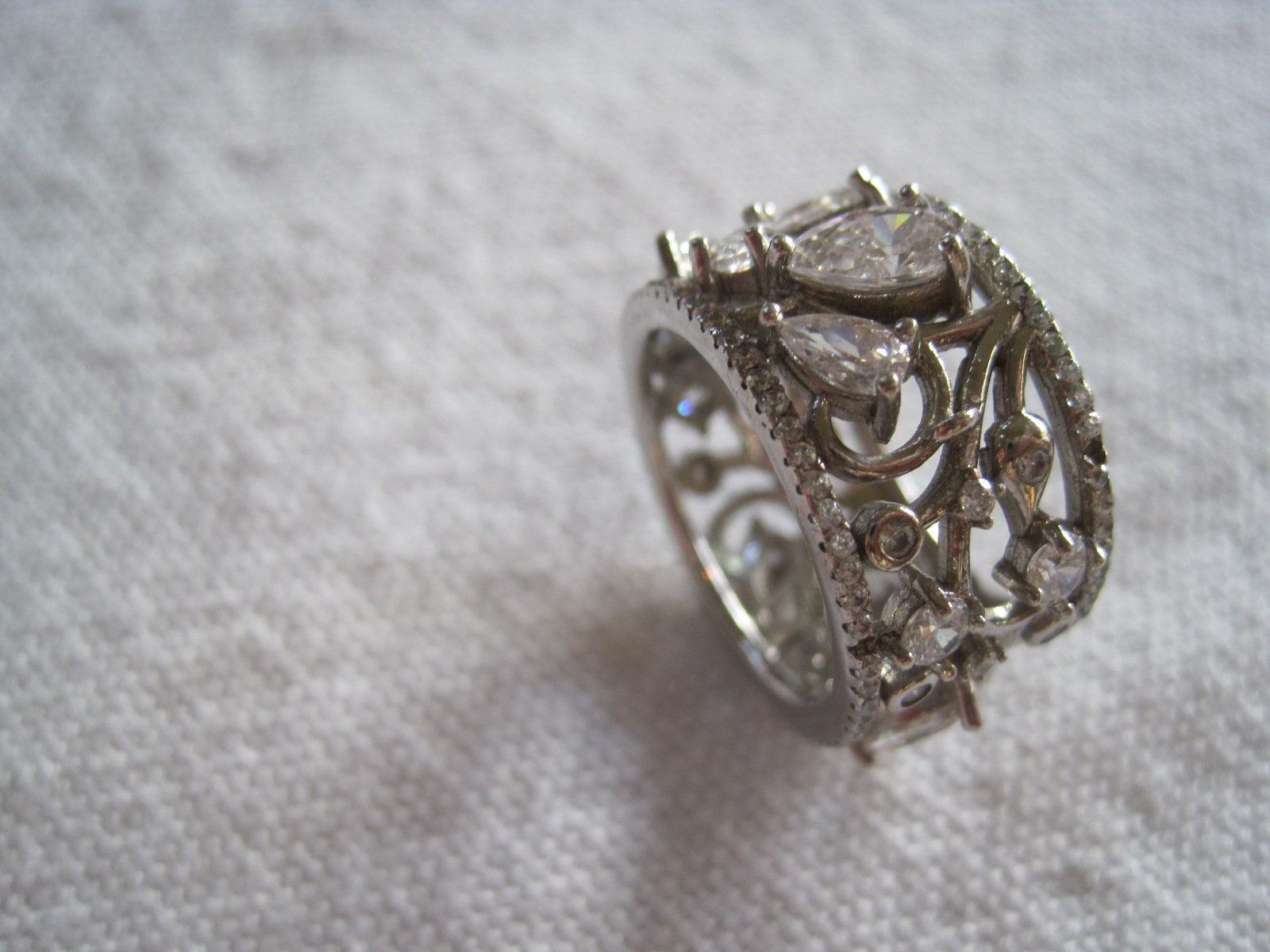 Silberner Ring Auch Als Ringanhänger 925 Silber, England 80Erjahre von lajunavintage