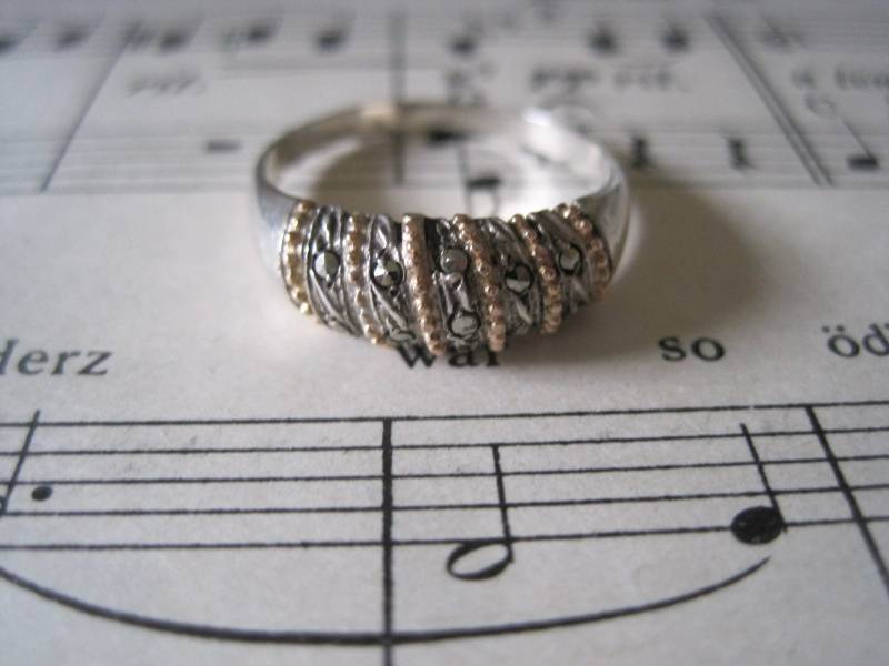 Silberring, 925 , Mit Makasiten Silberring, 925 , Mit Makasiten von lajunavintage
