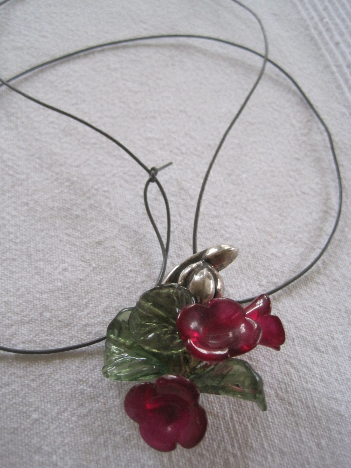 Vintage Blumenstrauss Am Lederband von lajunavintage