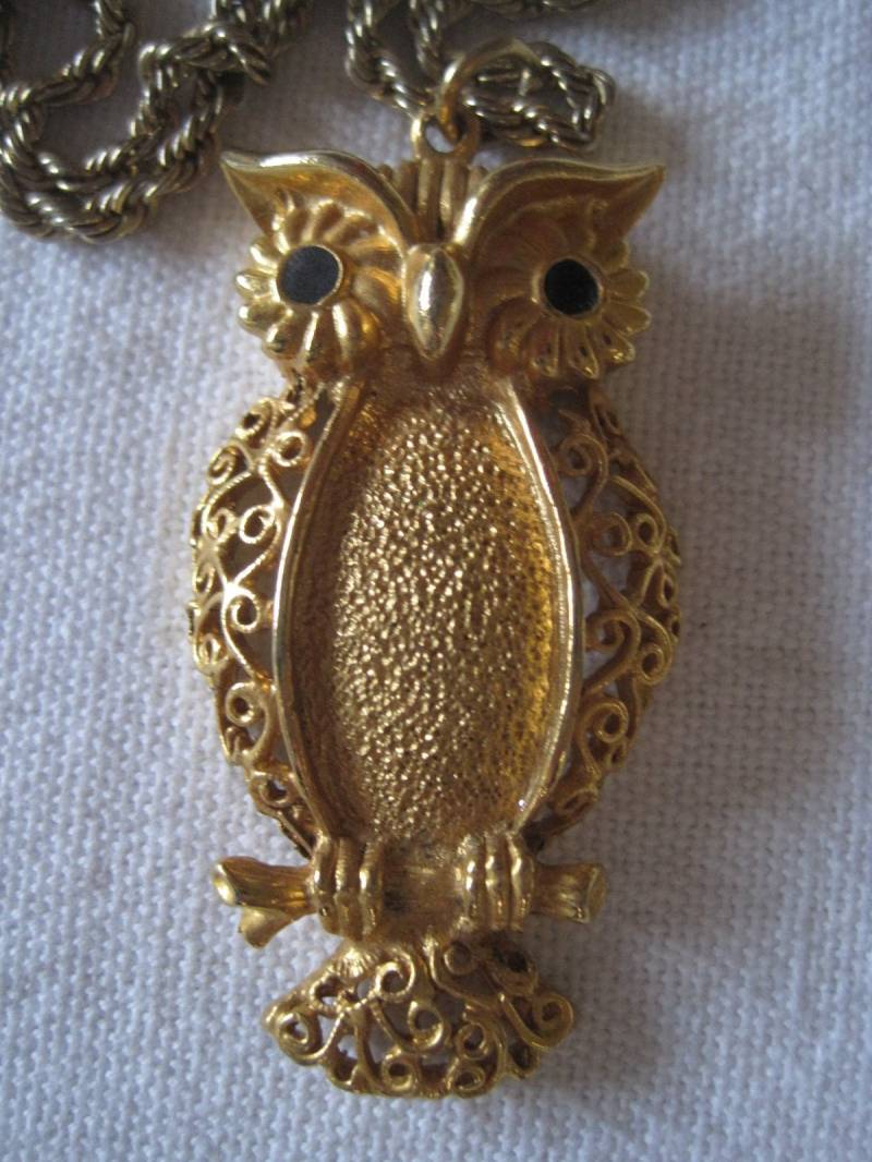 Vintage Kette Eulenanhänger, Usa 70Erjahre Vintage Kette Eulenanhänger, Usa 70Erjahre von lajunavintage