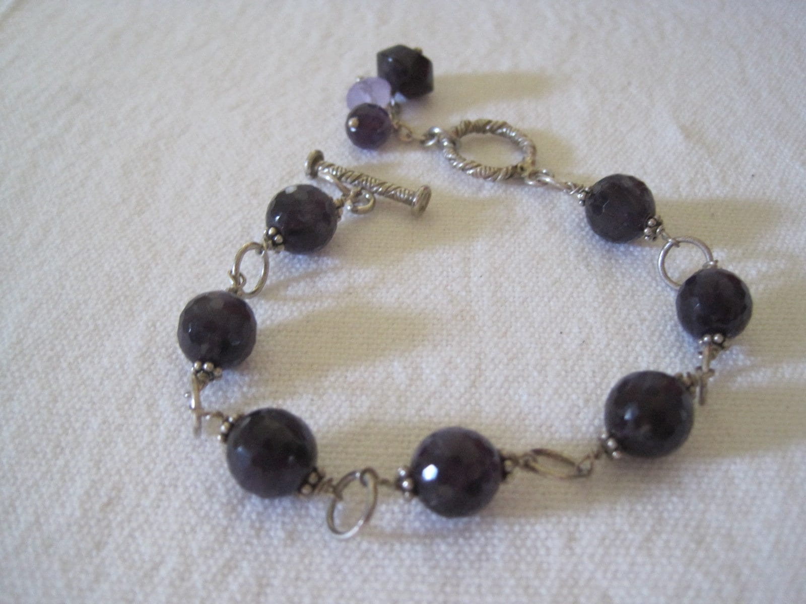 Zauberhaftes Silberarmband Mit Amethysten , Flapper von lajunavintage