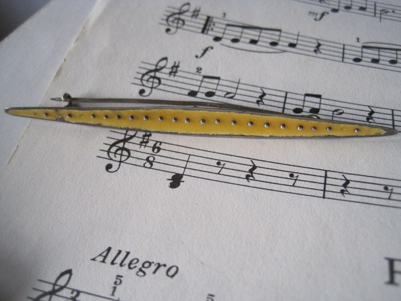 stabbrosche, Silber Emaille, 40Erjahre von lajunavintage