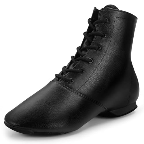 lalaball Jazz-Stiefel, Tanzschuhe, geteilte Sohle, Jazzschuhe, Leder, Tanzschuhe für Herren und Damen, Schwarz, Schwarz, 14 Women/13 Men lalaball Jazz-Stiefel, Tanzschuhe, geteilte Sohle, Jazzschuhe, Leder, Tanzschuhe für Herren und Damen, Schwarz, Schwarz, 14 Women/13 Men von lalaball