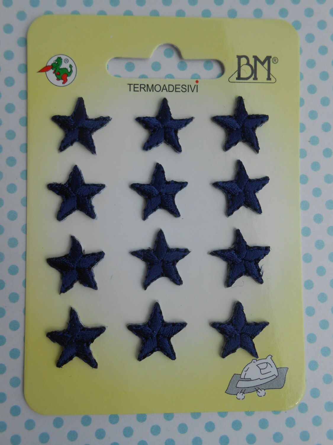 Bügelbild Blaue Sterne Gestickte Applikationen Set Von 12 von lallehandmade
