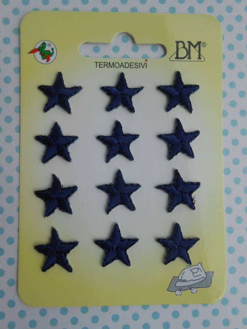 Bügelbild Blaue Sterne Gestickte Applikationen Set Von 12 Bügelbild Blaue Sterne Gestickte Applikationen Set Von 12 von lallehandmade