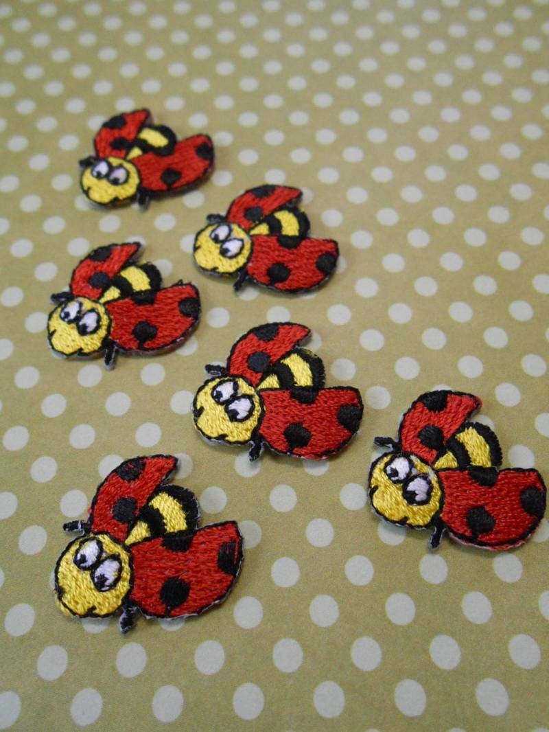 Marienkäfer Aufnäher Verschönerung Applikationen 6Er Set von lallehandmade