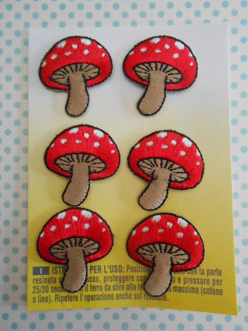 Patches Aufbügler Pilze Set Von 6 Gestickte Applikationen Patches Aufbügler Pilze Set Von 6 Gestickte Applikationen von lallehandmade