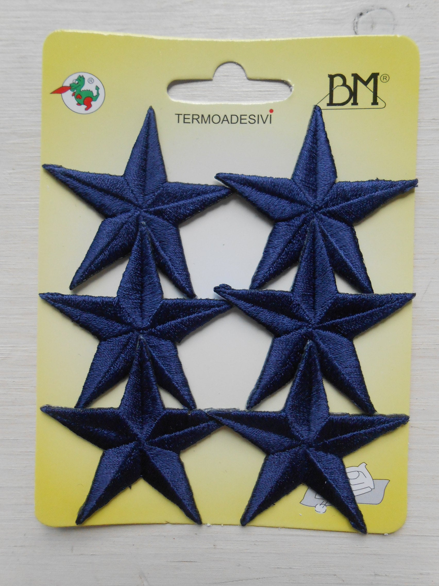Patches Bügelbilder Blaue Sterne Set Von 6 Gestickte Applikationen von lallehandmade