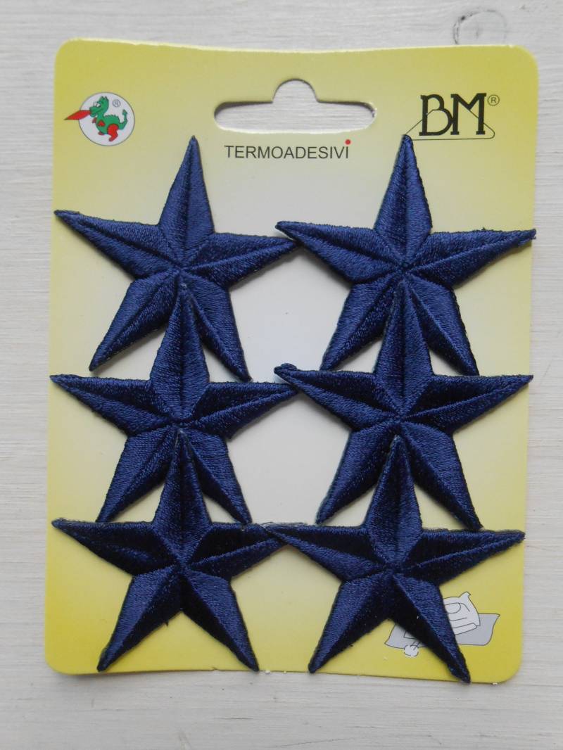 Patches Bügelbilder Blaue Sterne Set Von 6 Gestickte Applikationen Patches Bügelbilder Blaue Sterne Set Von 6 Gestickte Applikationen von lallehandmade