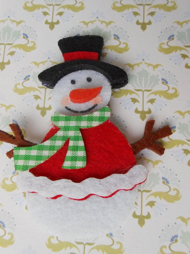 Weihnachten Filz Schneemann Aufnäher Applikation Dekorationen 4 Stück Tags von lallehandmade