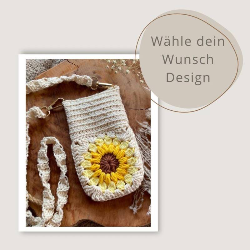 Gehäkelte Handytasche Zum Umhängen Mit Wunschfarben Boho Gehäkelte Handytasche Zum Umhängen Mit Wunschfarben Boho von lalovelymakramee