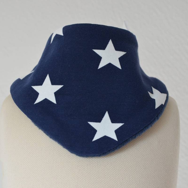 Baby Lätzchen Fleece Sabberlatz Halstuch Sterne Blau Weiß Junge Mädchen Unisex Kind von lamaika