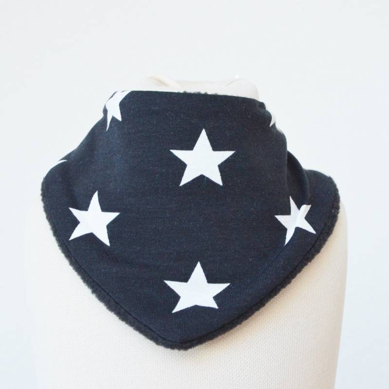 Baby Lätzchen Fleece Sabberlatz Halstuch Sterne Schwarz Weiß Junge Mädchen Unisex Kind von lamaika