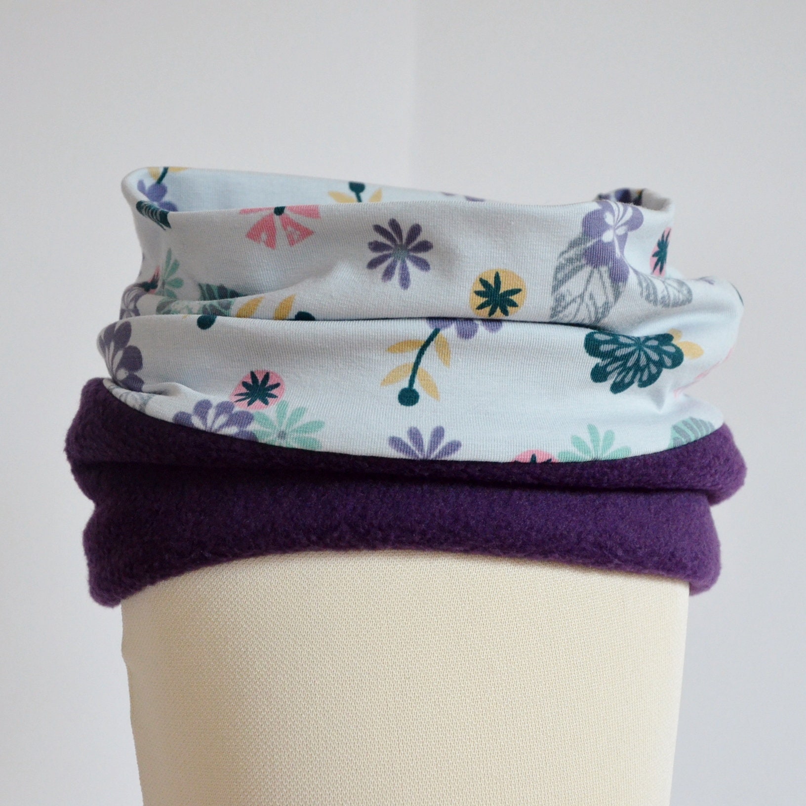 Fleece Loop Schal |Blumen Lila Bunt Mädchen | 3 - 4 5 6 Jahre Girls Kuschelig Warm Winter Herbst Fleece Loop Schal |Blumen Lila Bunt Mädchen | 3 - 4 5 6 Jahre Girls Kuschelig Warm Winter Herbst von lamaika