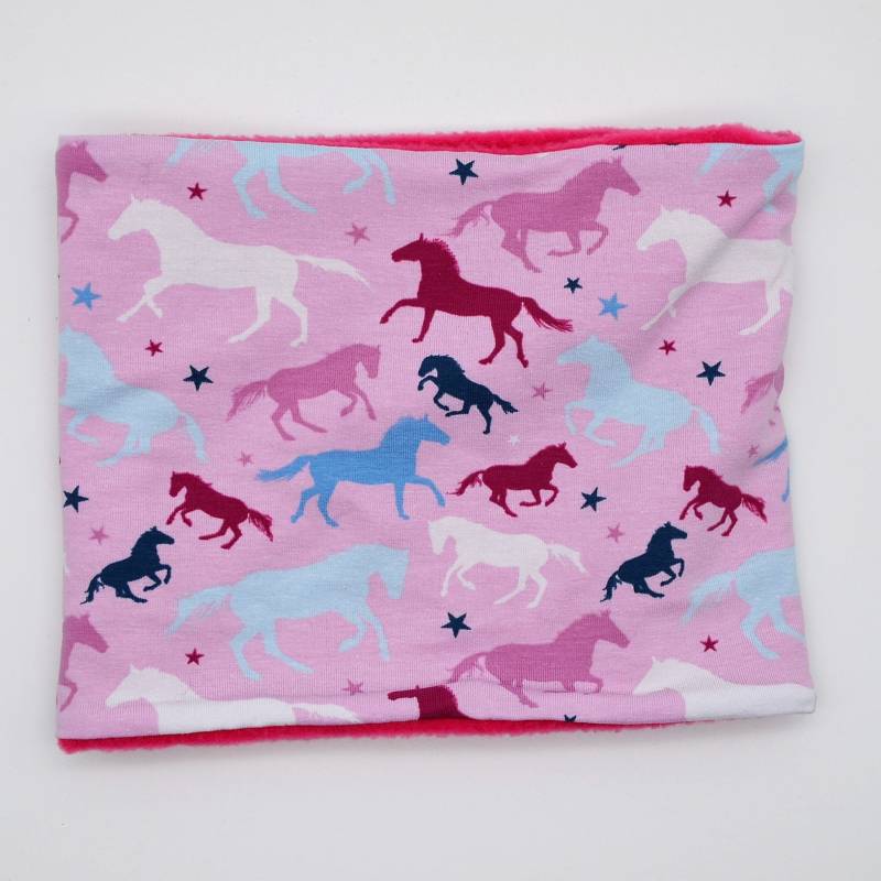 Fleece Loop Schal | Einhorn Sterne Regenbogen Rosa Pink Mädchen Kinder Für 3 - 4 5 6 7 Jahre Warm Gefüttert von lamaika