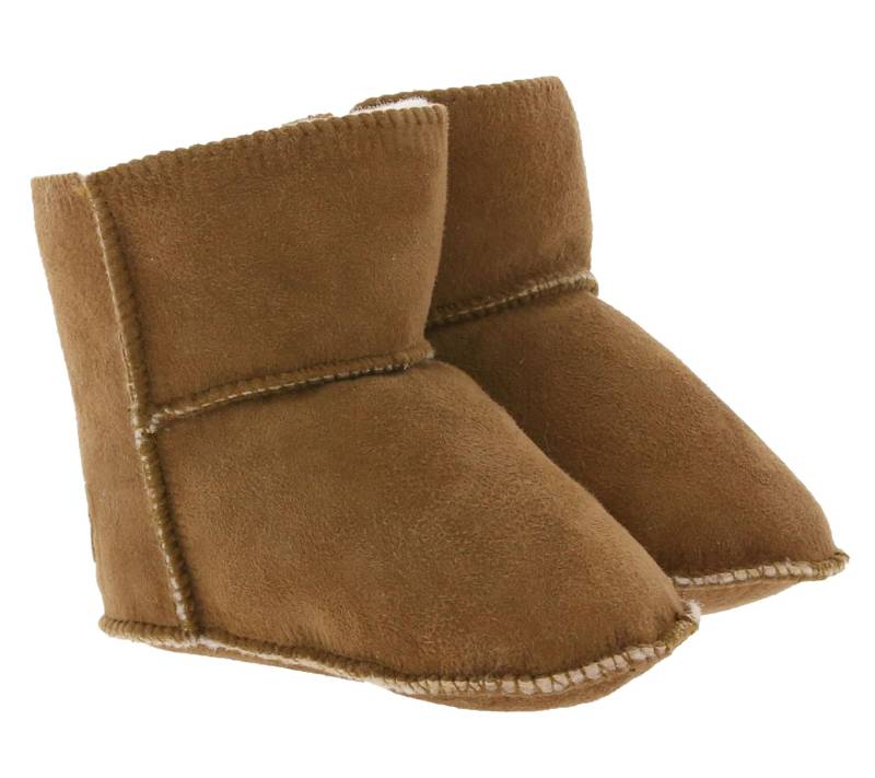 lamino Lammfell-Boots flauschige Winter-Boots Kinder Stiefel Braun von lamino