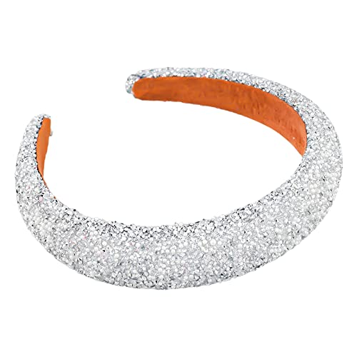 Haarspange Vintage Vielseitig Kopfschmuck Damen High Top Strass Stirnband Haarschmuck Silber von lamphle