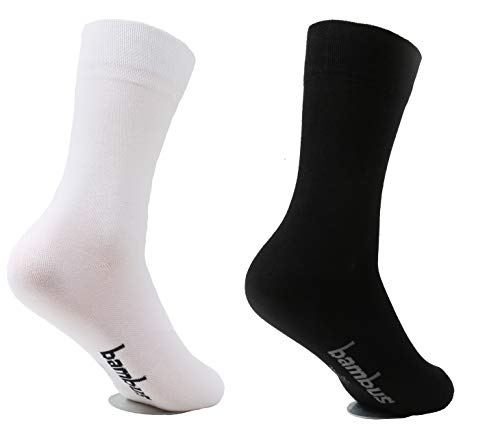lampox Bambussocken (6x Paar) Atmungsaktiv Socken Business (39-42, 3x Schwarz / 3x Weiß)… von lampox