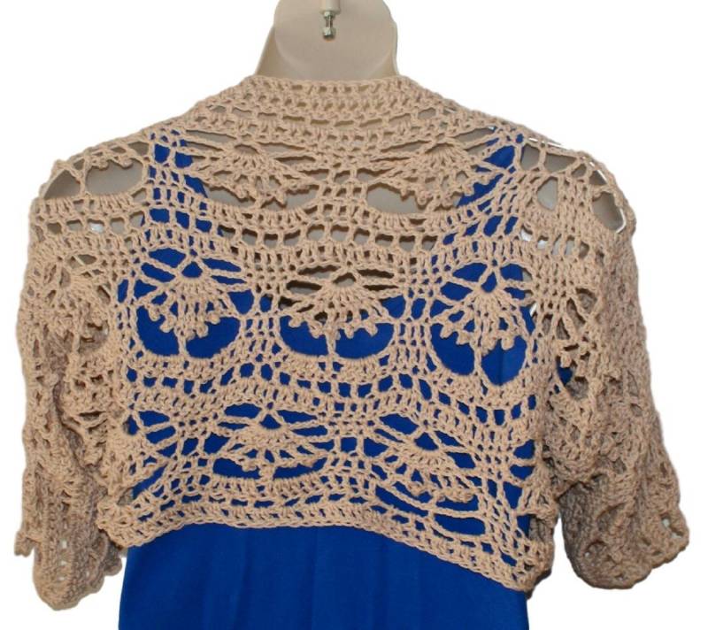 Beige Shrug, Xl Bolero, Plus Size Baumwolle Eleganter Formaler Brautjungfern Braut Dressy Shrug von lanacooper