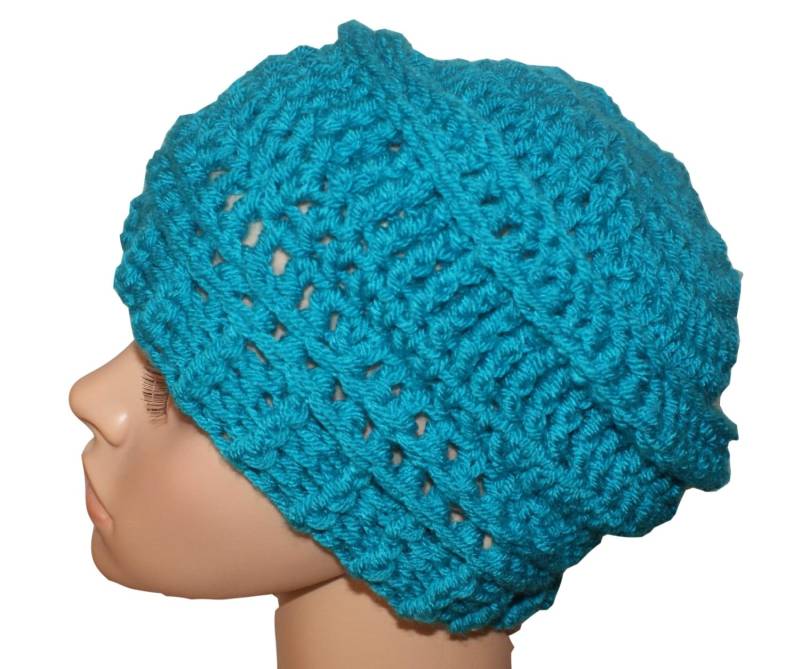 Blau Kindermütze, Blaue Häkelmütze, Kinder Wintermütze, Slouch Mütze, Wintermütze von lanacooper